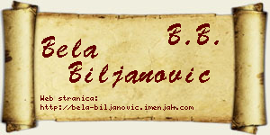 Bela Biljanović vizit kartica